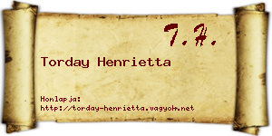 Torday Henrietta névjegykártya