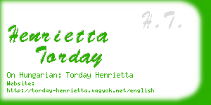 henrietta torday business card